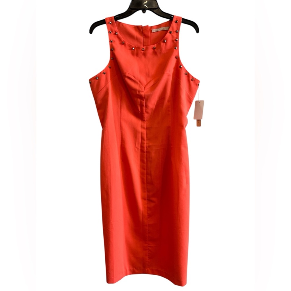 Gibson Latimer Orange Sleeveless Dress With Gold Studs/Spikes Size Large